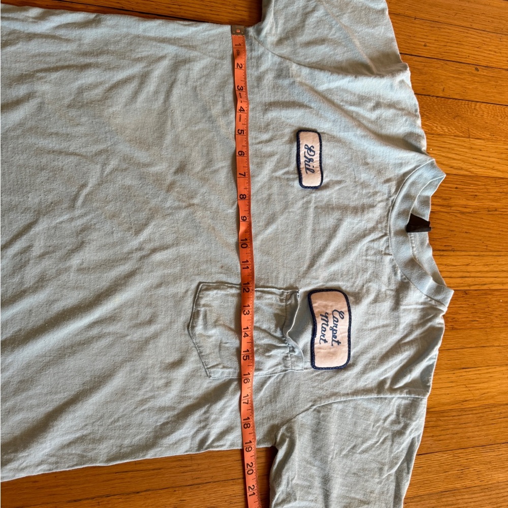 80s Vintage Baby Blue Single Pocket T with Patches - Picture 8 of 8